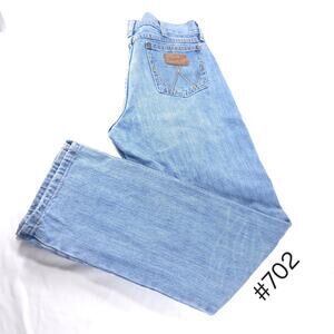 Wrangler Retro Relaxed Boot Button Denim Medium Wash Jeans Mens Size 32x34 Blue